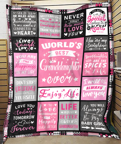 TO MY GRANDDAUGHTER - GIFT FOR GRANDDAUGHTER - Sherpa Fleece Blanket From Grandparent (SKUB-SNOW-07)