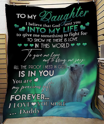 TO MY DAUGHTER - GIFT FOR DAUGHTER - Sherpa Fleece Quilt Blanket (SKUB10-88)