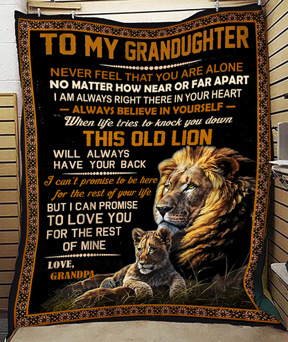 BLANKET FOR GRANDDAUGHTER – COMFORT & WARMTH GIFT FROM GRANDPA  Sherpa Fleece Quilt Blanket NTTD00 (SKUB11-BLK-10)