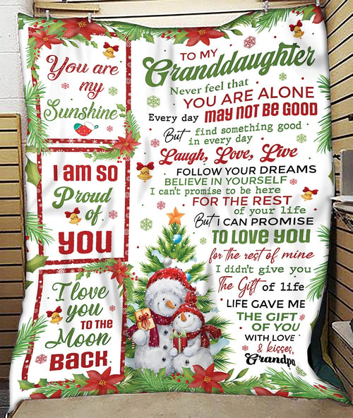 BLANKET FOR GRANDDAUGHTER – COMFORT & WARMTH CHRISTMAS GIFT FROM GRANDPA  Sherpa Fleece Quilt Blanket SNOW (SKUB10-184)