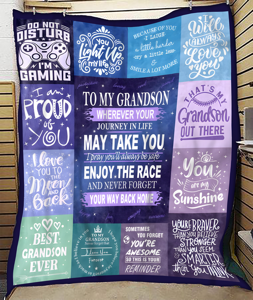 BLANKET FOR GRANDSON – COMFORT & WARMTH GIFT FROM GRANDPARENTS  Sherpa Fleece Quilt Blanket SNOW (SKUB11-BLK-02)