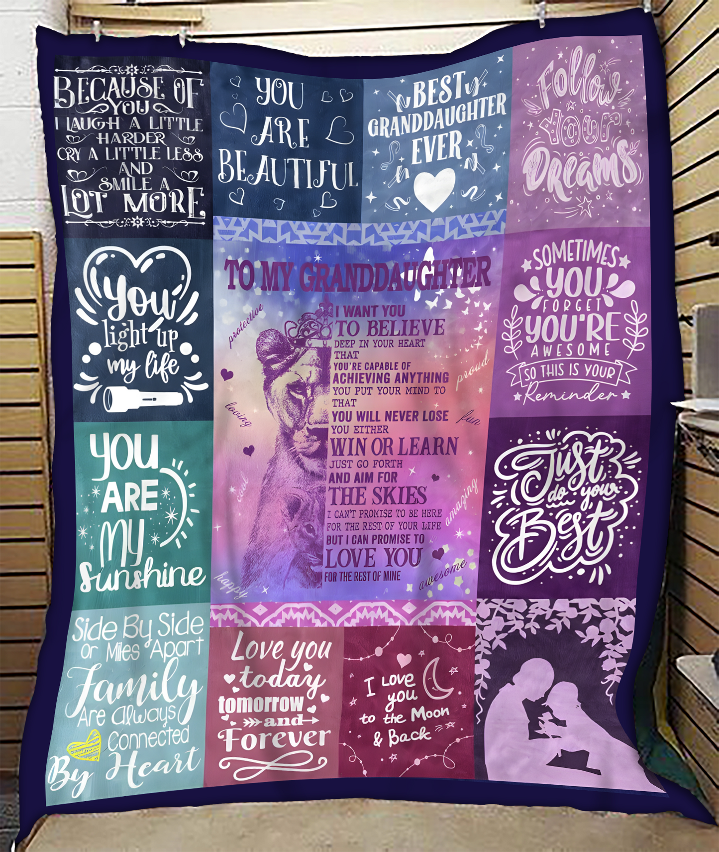 BLANKET FOR GRANDDAUGHTER – COMFORT & WARMTH GIFT FROM GRANDPARENTS  Sherpa Fleece Quilt Blanket SNOW (SKUB11-BLK-04)
