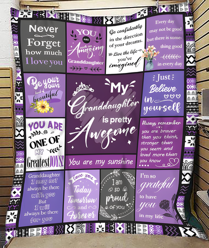 BLANKET FOR GRANDDAUGHTER – COMFORT & WARMTH GIFT FROM GRANDPARENTS  Sherpa Fleece Quilt Blanket SNOW (SKUB11-BLK-03)