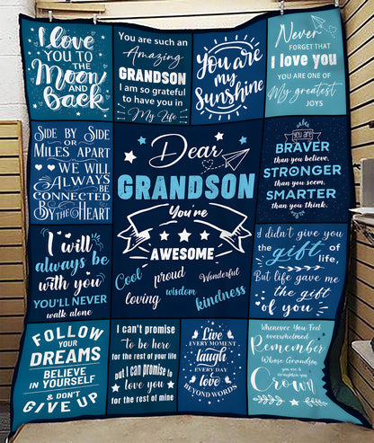 Special Gift For Your Grandson Blanket - From Grandma (SKU2607-228)