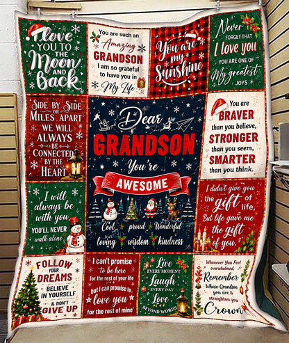 Special Gift For Your Grandson Blanket - From Grandma (SKU2607-231)