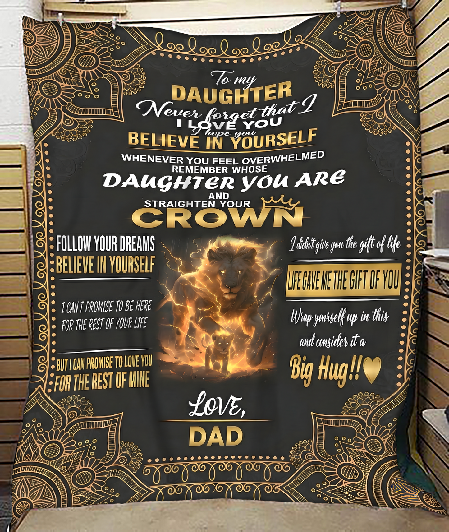 BLANKET FOR DAUGHTER – COMFORT & WARMTH GIFT FROM DAD Sherpa Fleece Quilt Blanket NTTD00