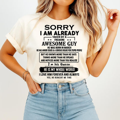 March - Awesome Guy - Perfect gift for girlfriend or wife From Husband - SNOW03 (SKUT08-11-03)