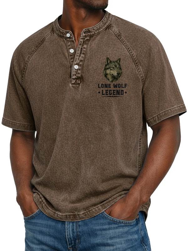 Washed Round Neck Polo A09-741. JANUARY POLO, I LEAD THE PACK - SNOW MALE01 (SKU2607-134-01)