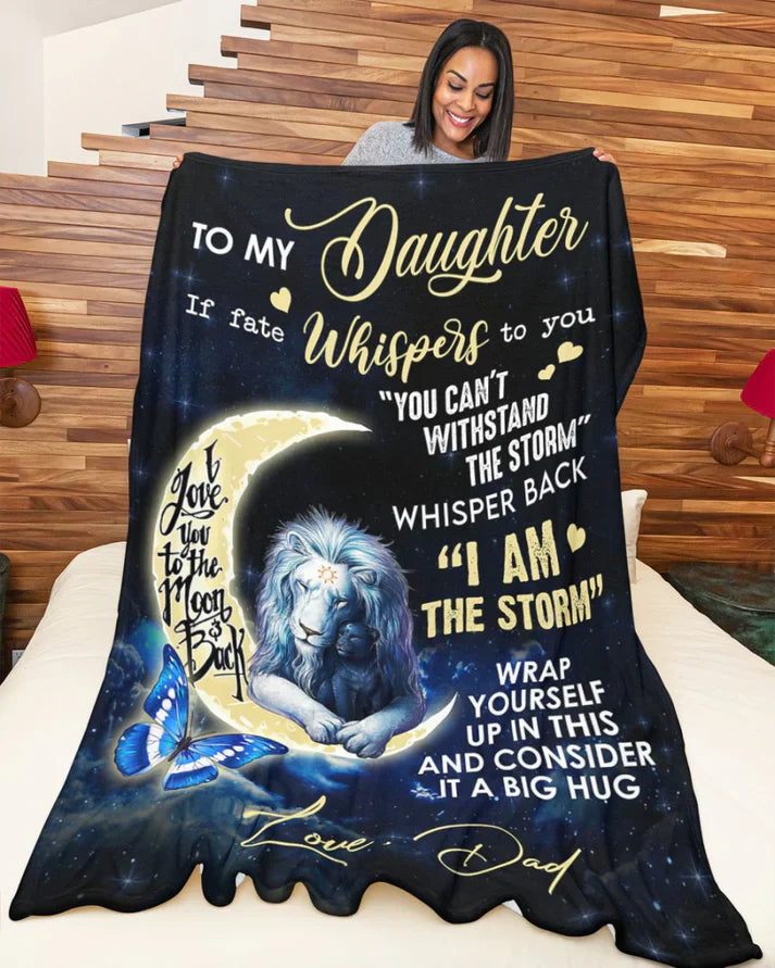 Dad to Daughter Blanket –Moon & Lion Design (SKUB06-86)