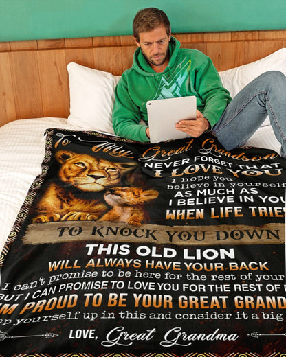 Special Gift For Your Great Grandson Blanket - From Great Grandma