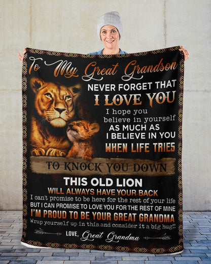 Special Gift For Your Great Grandson Blanket - From Great Grandma