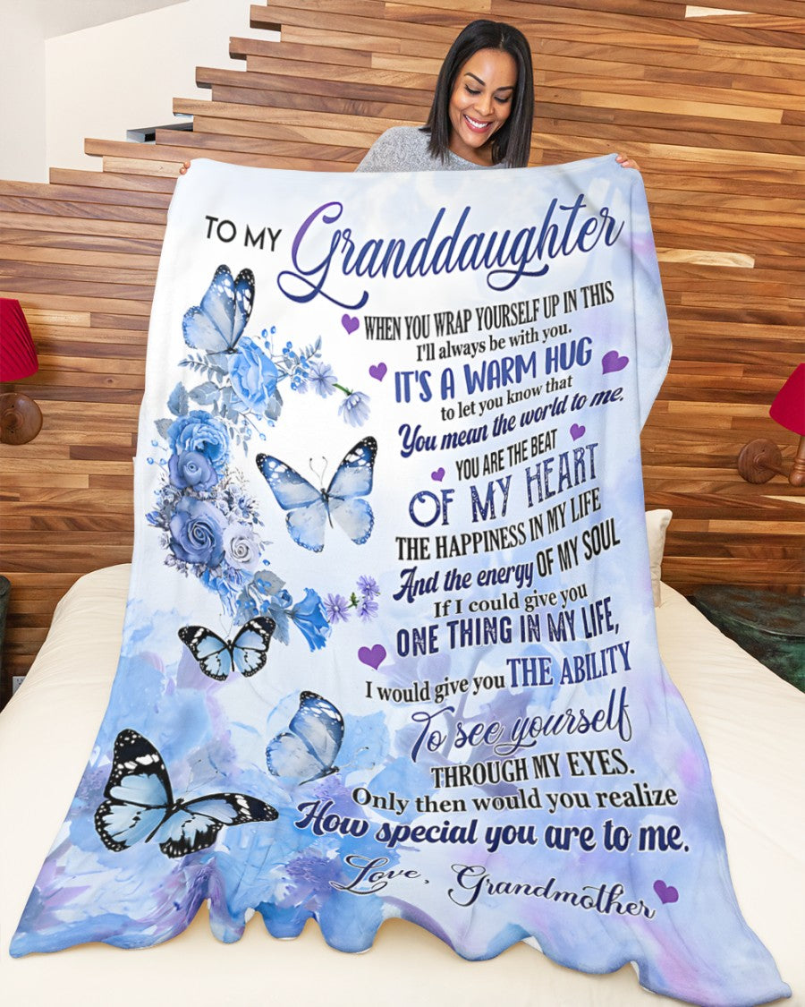 TO MY GRANDDAUGHTER - GIFT FOR GRANDDAUGHTER - Sherpa Fleece Blanket From Grandma (SKUB-NTTD-06)