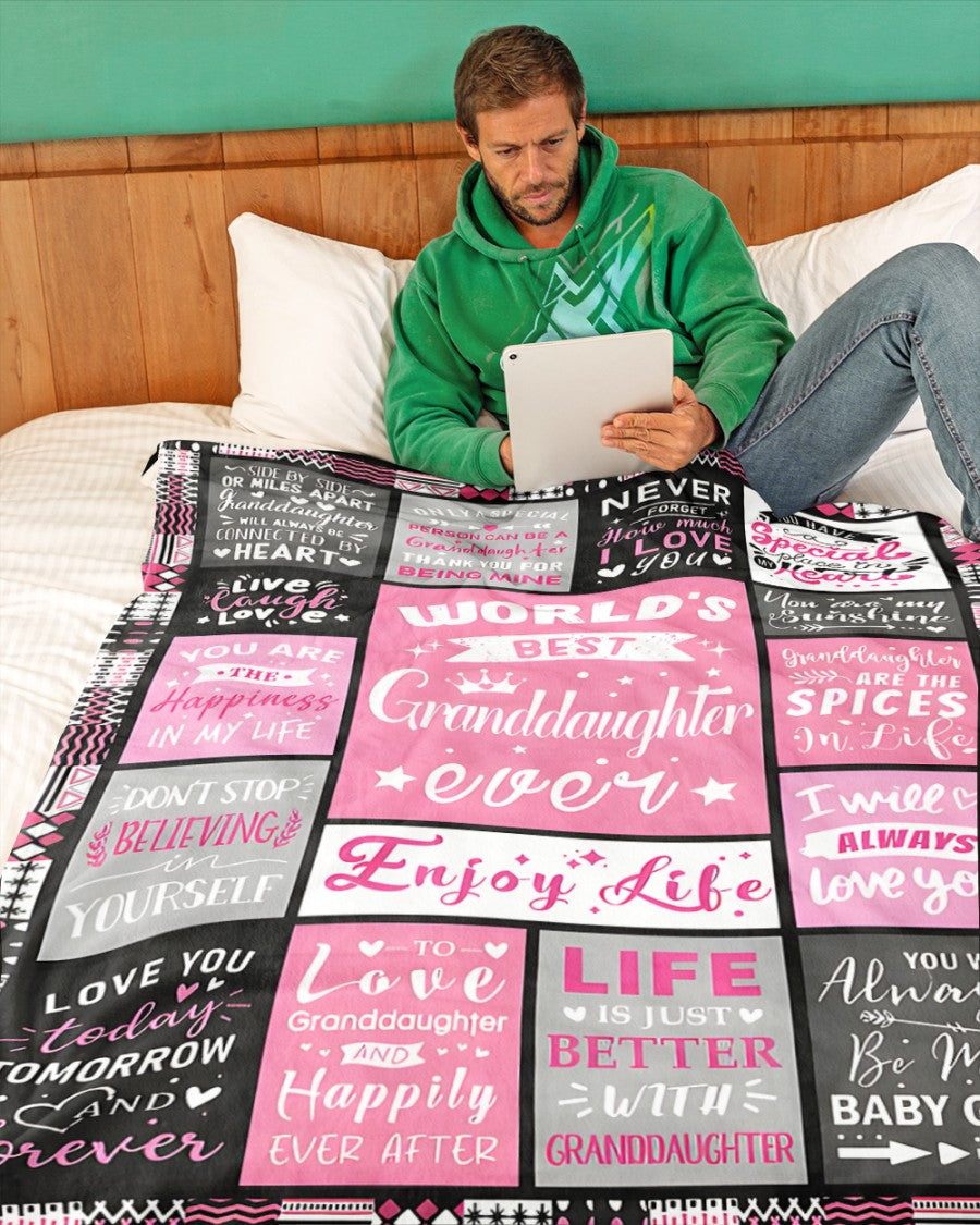 TO MY GRANDDAUGHTER - GIFT FOR GRANDDAUGHTER - Sherpa Fleece Blanket From Grandparent (SKUB-SNOW-07)