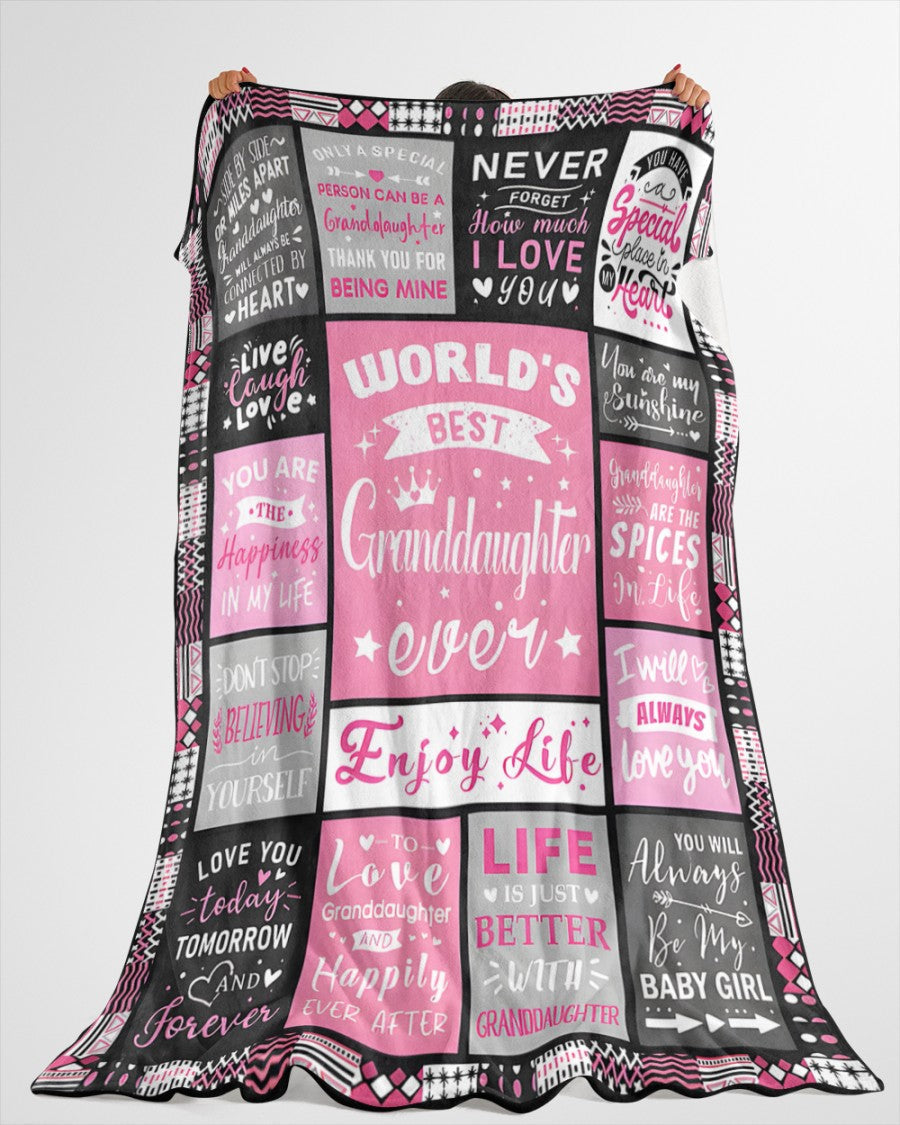 TO MY GRANDDAUGHTER - GIFT FOR GRANDDAUGHTER - Sherpa Fleece Blanket From Grandparent (SKUB-SNOW-07)