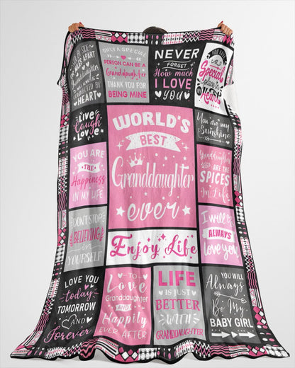 TO MY GRANDDAUGHTER - GIFT FOR GRANDDAUGHTER - Sherpa Fleece Blanket From Grandparent (SKUB-snow-07)