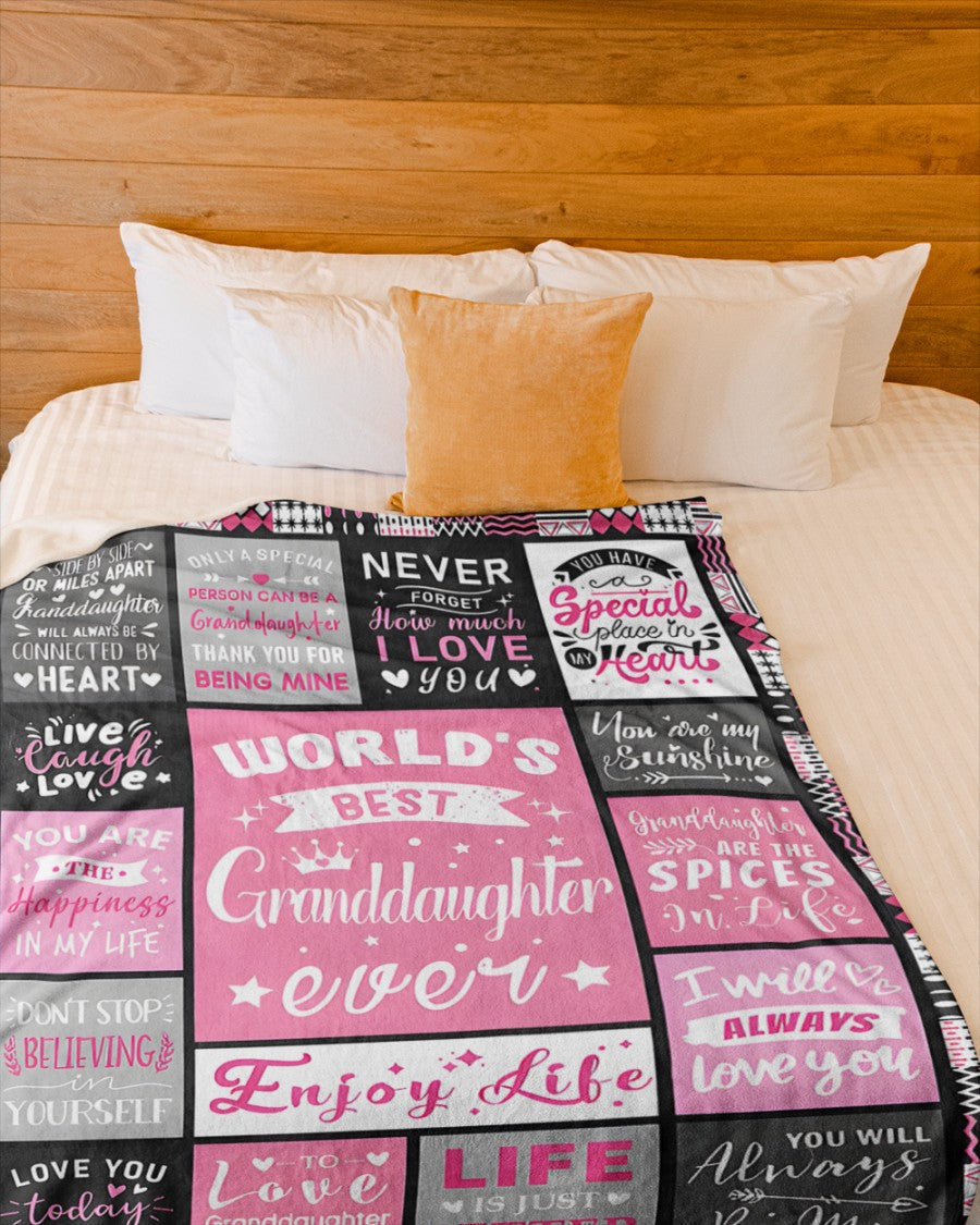 TO MY GRANDDAUGHTER - GIFT FOR GRANDDAUGHTER - Sherpa Fleece Blanket From Grandparent (SKUB-SNOW-07)