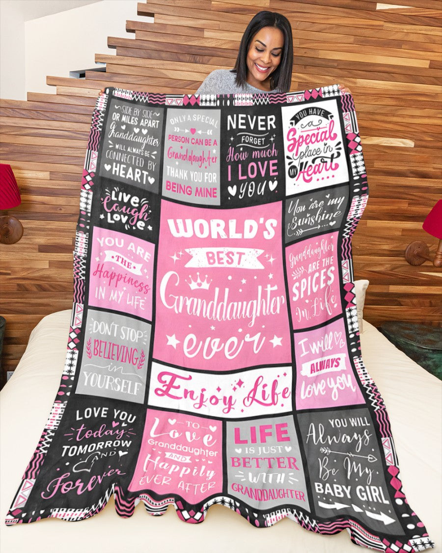 TO MY GRANDDAUGHTER - GIFT FOR GRANDDAUGHTER - Sherpa Fleece Blanket From Grandparent (SKUB-snow-07)