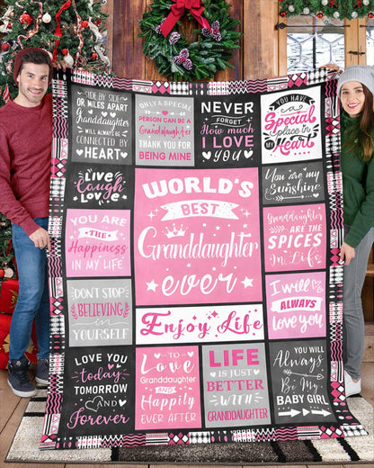 TO MY GRANDDAUGHTER - GIFT FOR GRANDDAUGHTER - Sherpa Fleece Blanket From Grandparent (SKUB-SNOW-07)