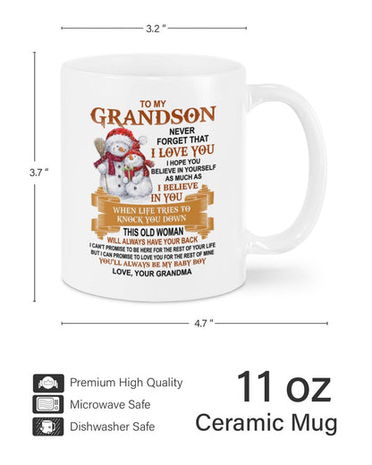 TO GRANDSON MUG 01 - GIFT FROM GRANDMA - snow00