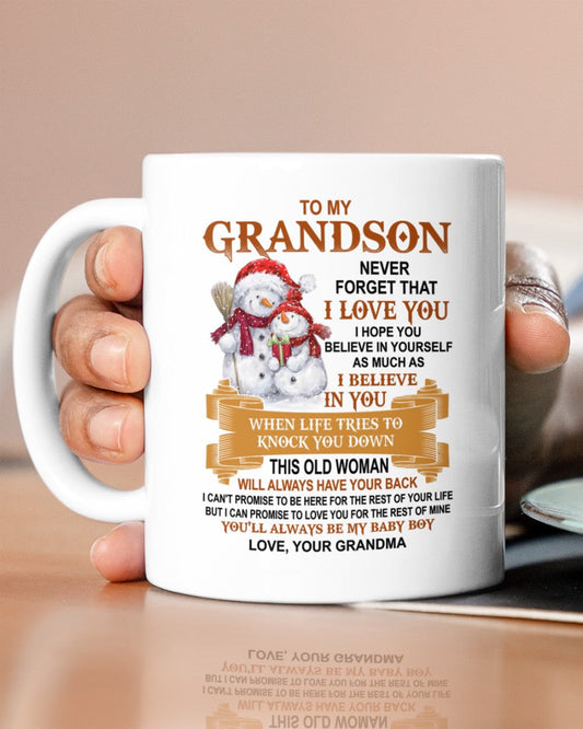 TO GRANDSON MUG 01 - GIFT FROM GRANDMA - snow00