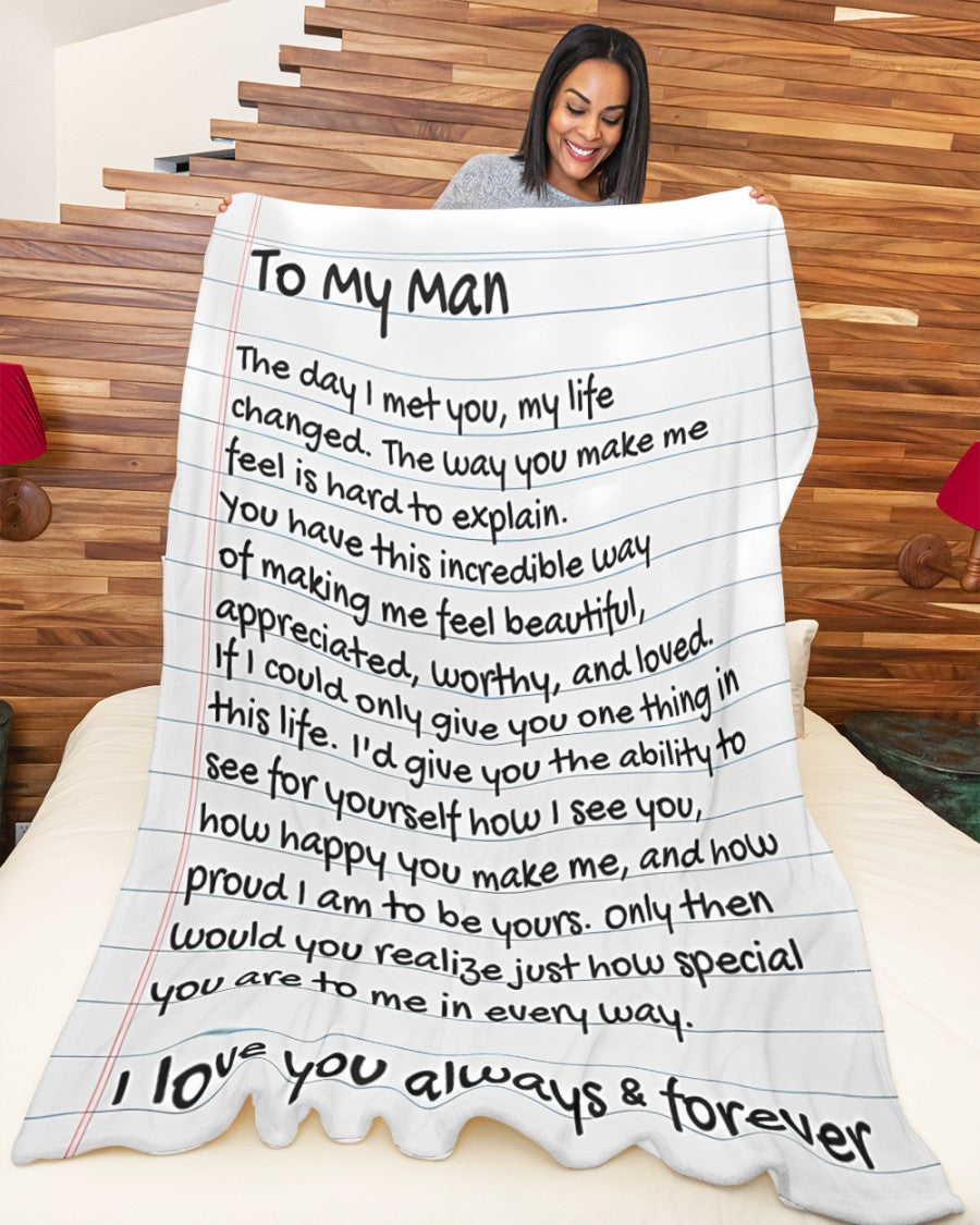 TO MY HUSBAND - GIFT FROM WIFE - Sherpa Fleece Quilt Blanket (SKUB-BLANKET-WIFE00)