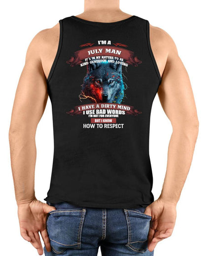 JULY - KNOW HOW TO RESPECT - BIRTHDAY T-SHIRT FOR MEN - SNOW07 (SKU12-162-07)