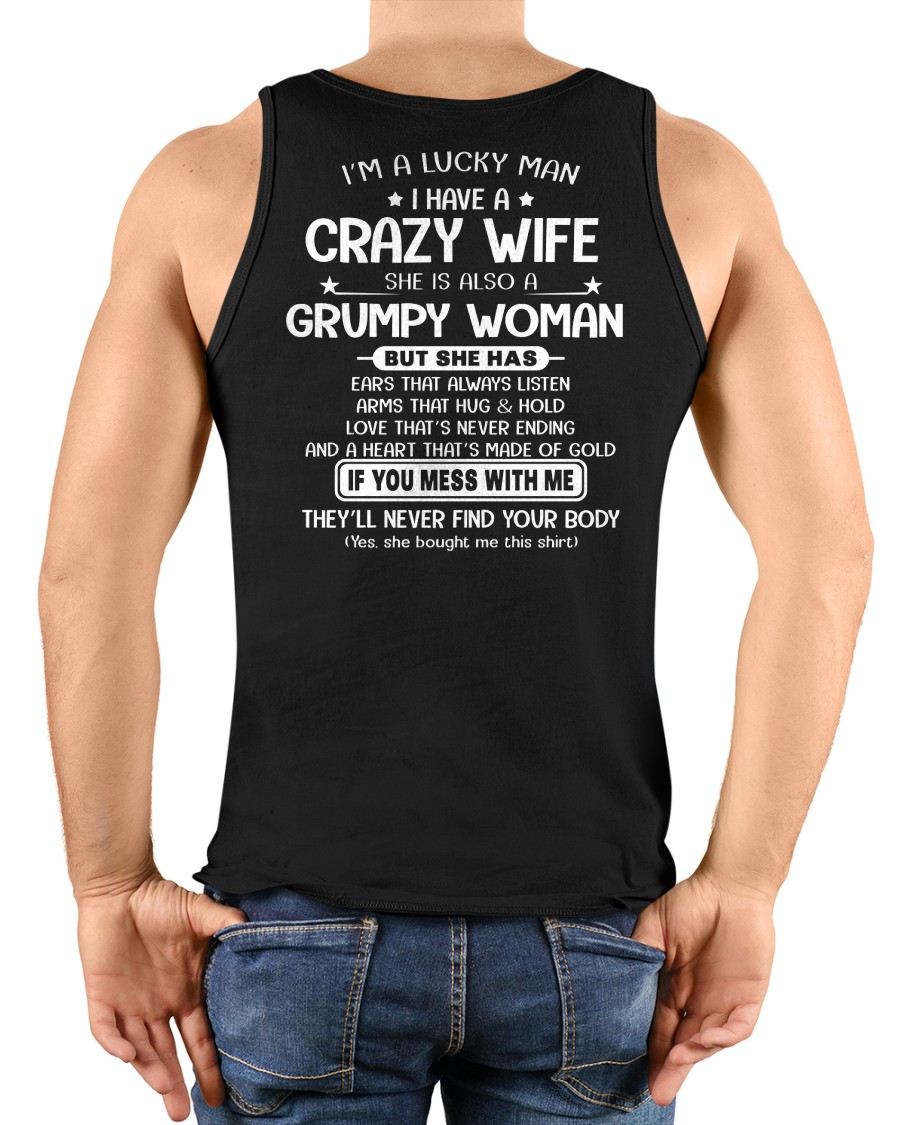 LUCKY MAN OF A GRUMPY WIFE  - GIFT FROM WIFE - SNOW00 (SKU12-277-00)