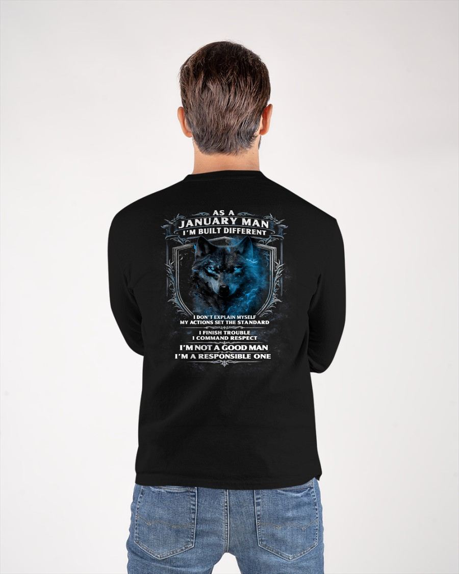 JANUARY - BUILT DIFFERENT - BIRTHDAY T-SHIRT FOR MEN - SNOW01 (SKU12-301-01)
