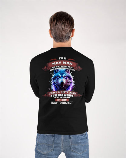 MAY - KNOW HOW TO RESPECT - BIRTHDAY T-SHIRT FOR MEN - SNOW05 (SKU12-312-05)