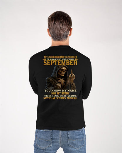 SEPTEMBER - NEVER UNDERESTIMATE - BIRTHDAY T-SHIRT FOR MEN - SNOW09 (SKU26T-01-06-09)
