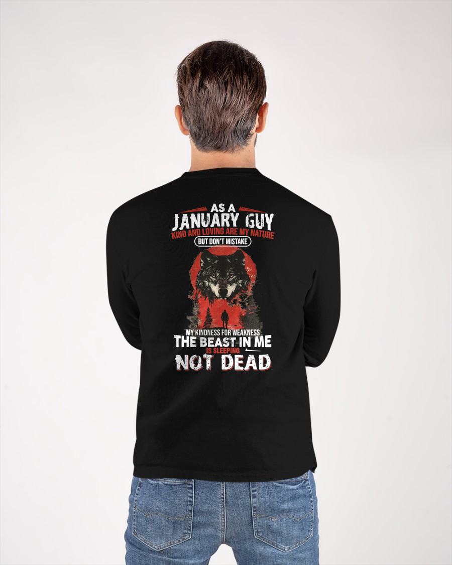 JANUARY - KIND AND LOVING ARE MY NATURE - BIRTHDAY T-SHIRT FOR MEN - SNOW01 (SKU26T-01-17-01)