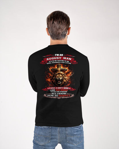 AUGUST - KIND AND LOVING ARE MY NATURE - PREMIUM DTG PRINT BIRTHDAY T-SHIRT FOR MEN - SNOW08 (SKU26T-01-31-08)