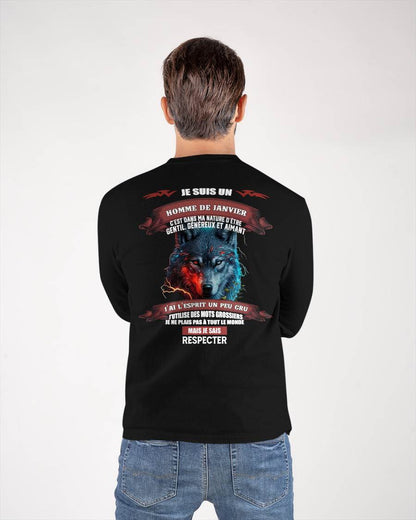 JANVIER -  JE SAIS RESPECTER – T-SHIRT D’ANNIVERSAIRE POUR HOMME - frSNOW01 (SKU12-266-01)