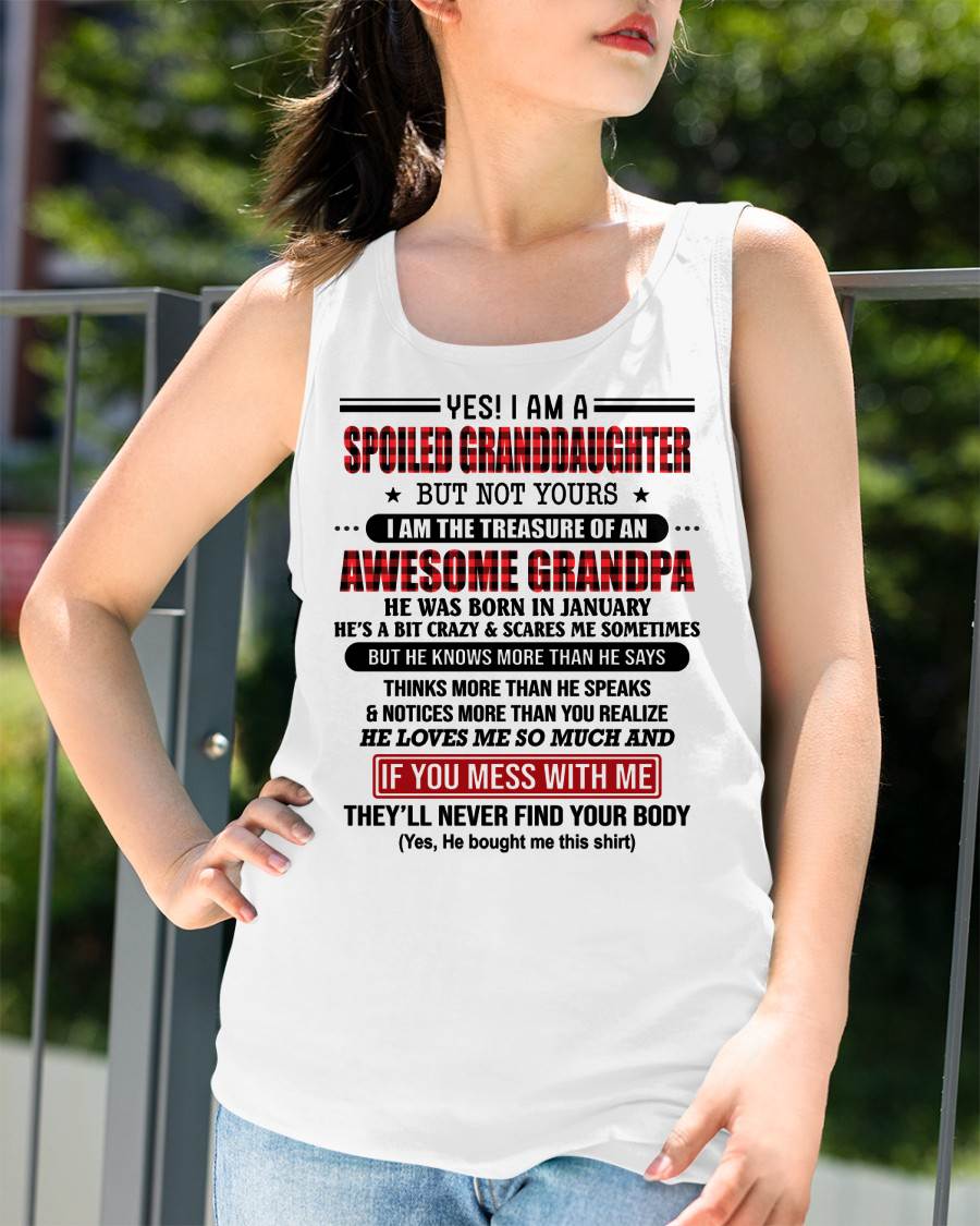 JANUARY - YES! I'M A SPOILED GRANDDAUGHTER - GIFT FROM GRANDPA - snow01 (SKU26T-01317-01)
