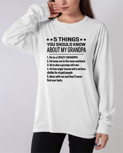FIVE THINGS YOU SHOULD KNOW ABOUT MY GRANDPA - GIFT FROM GRANDPA - snow00 (SKU2603-134-00)