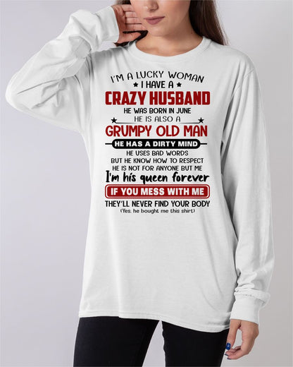 JUNE - TO MY WIFE - I'M A LUCKY WOMAN - GIFT FROM HUSBAND - SNOW06 (SKU12-282-06)
