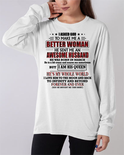 MARCH - GOD SENT ME AN AWESOME HUSBAND - GIFT FROM HUSBAND - SNOW03 (SKU12-321-03)