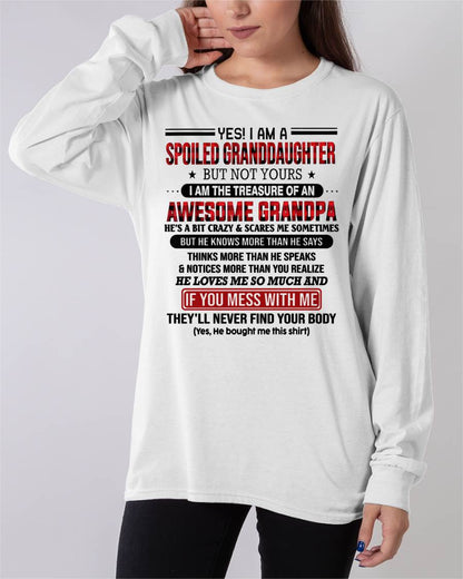 YES! I'M A SPOILED GRANDDAUGHTER - GIFT FROM GRANDPA - snow00 (SKU26T-01317-00)