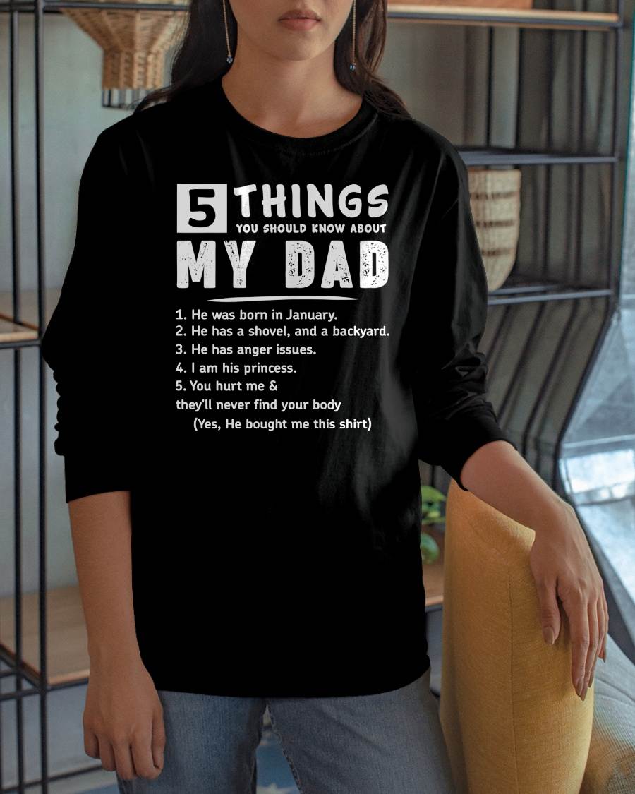 5 THINGS ABOUT MY DAD - PERFECT GIFT FOR YOUR DAUGHTER - GIFT FROM DAD - SNOW01 (SKU12-240-01)