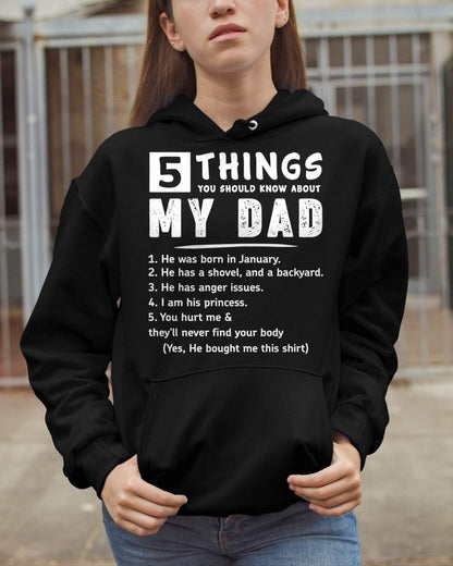 5 THINGS ABOUT MY DAD - PERFECT GIFT FOR YOUR DAUGHTER - GIFT FROM DAD - SNOW01 (SKU12-240-01)