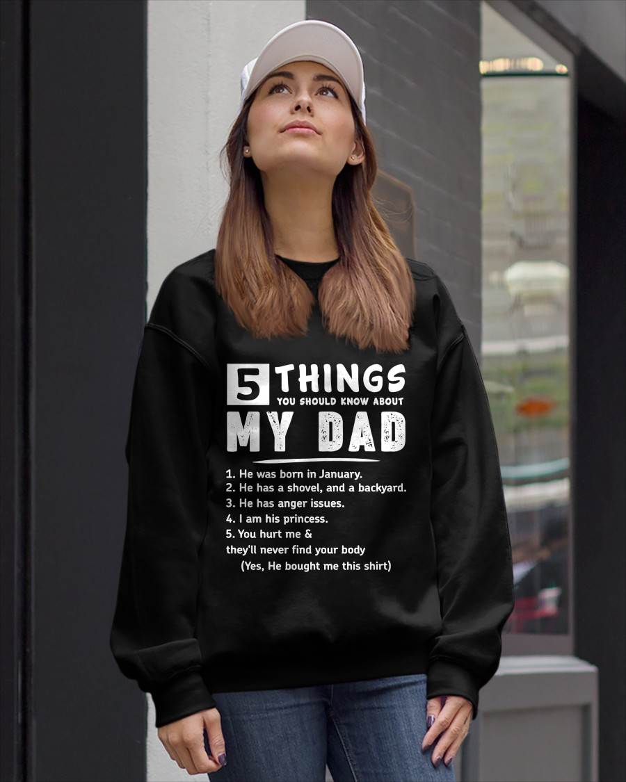 5 THINGS ABOUT MY DAD - PERFECT GIFT FOR YOUR DAUGHTER - GIFT FROM DAD - SNOW01 (SKU12-240-01)