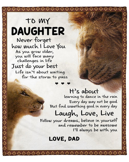 TO MY DAUGHTER - GIFT FOR DAUGHTER - Sherpa Fleece Quilt Blanket