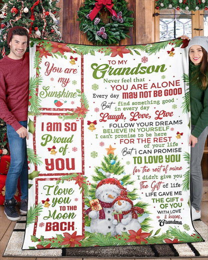 BLANKET FOR GRANDSON – COMFORT & WARMTH CHRISTMAS GIFT FROM GRANDMA  Sherpa Fleece Quilt Blanket NTTD00 (SKUB10-183)