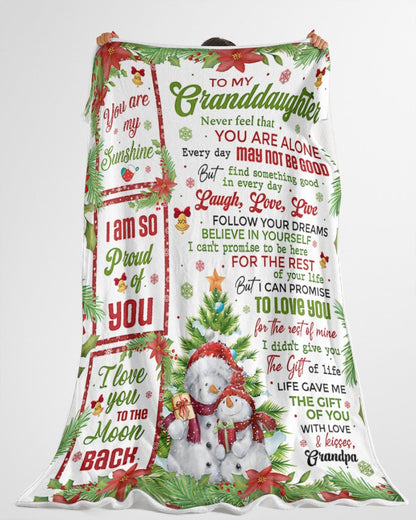 BLANKET FOR GRANDDAUGHTER – COMFORT & WARMTH CHRISTMAS GIFT FROM GRANDPA  Sherpa Fleece Quilt Blanket SNOW (SKUB10-184)