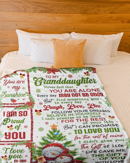 BLANKET FOR GRANDDAUGHTER – COMFORT & WARMTH CHRISTMAS GIFT FROM GRANDPA  Sherpa Fleece Quilt Blanket SNOW (SKUB10-184)