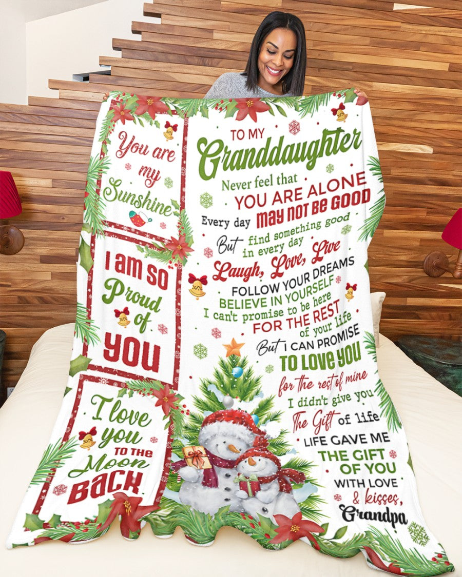 BLANKET FOR GRANDDAUGHTER – COMFORT & WARMTH CHRISTMAS GIFT FROM GRANDPA  Sherpa Fleece Quilt Blanket SNOW (SKUB10-184)