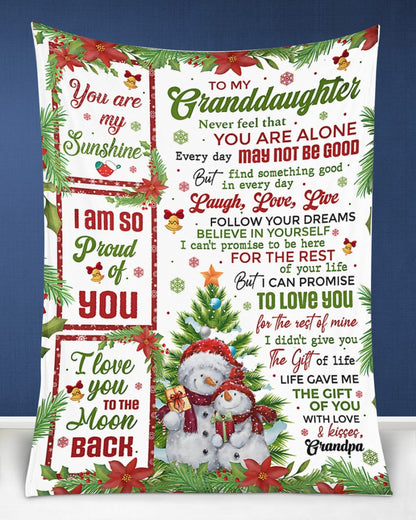 BLANKET FOR GRANDDAUGHTER – COMFORT & WARMTH CHRISTMAS GIFT FROM GRANDPA  Sherpa Fleece Quilt Blanket SNOW (SKUB10-184)
