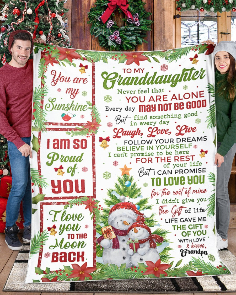 BLANKET FOR GRANDDAUGHTER – COMFORT & WARMTH CHRISTMAS GIFT FROM GRANDPA  Sherpa Fleece Quilt Blanket SNOW (SKUB10-184)