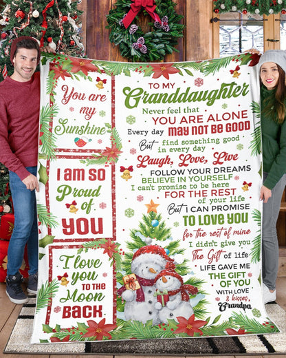 BLANKET FOR GRANDDAUGHTER – COMFORT & WARMTH CHRISTMAS GIFT FROM GRANDPA  Sherpa Fleece Quilt Blanket SNOW (SKUB10-184)