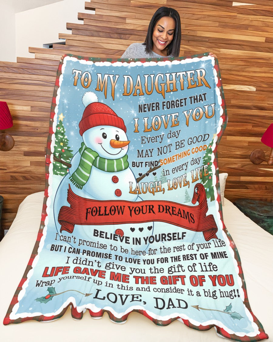 BLANKET FOR DAUGHTER – COMFORT & WARMTH CHRISTMAS GIFT FROM DAD  Sherpa Fleece Quilt Blanket NTTD00